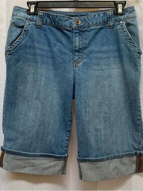 Ladies a.n.a. Cuffed Denim Bermuda Shorts Size 14